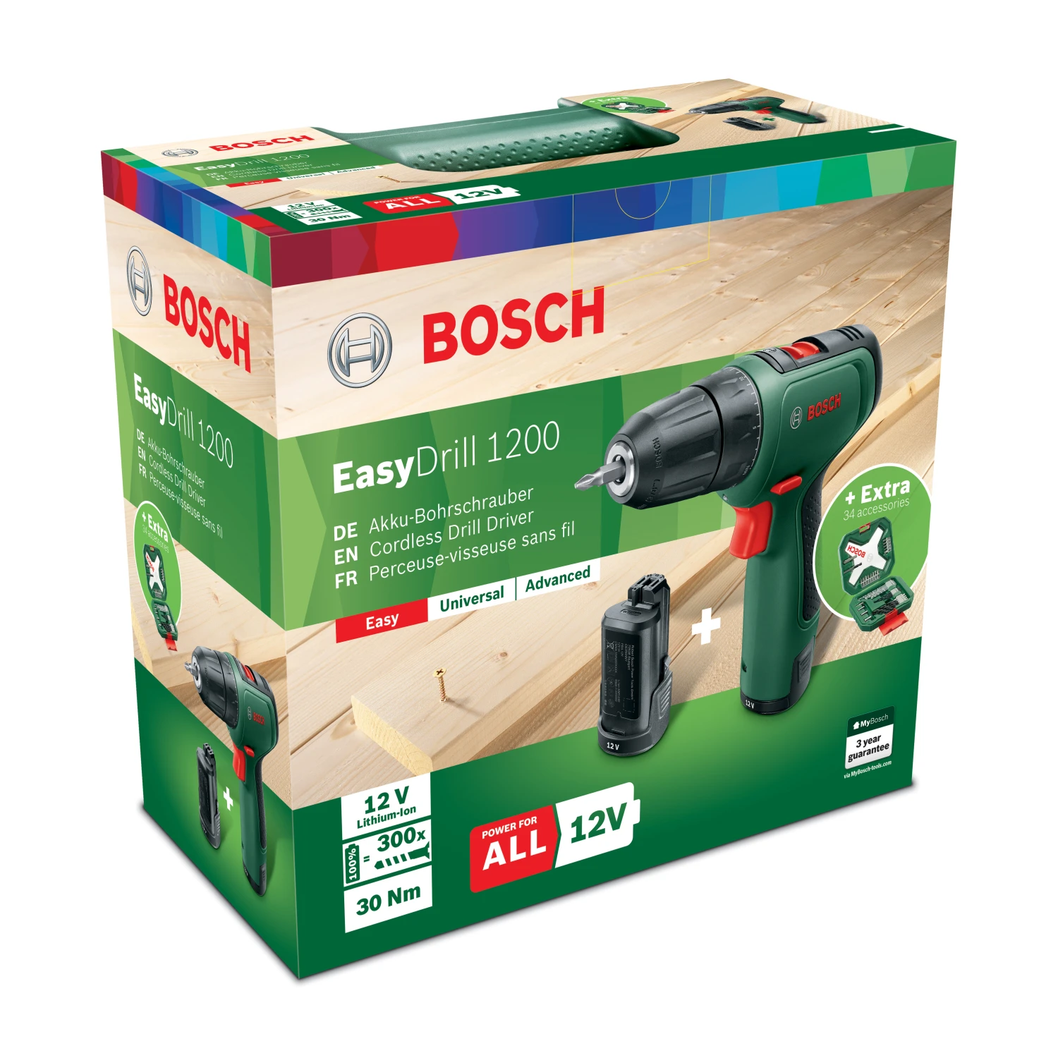Bosch Trapano avvitatore Bosch Easydrill 1200 con 2 batterie