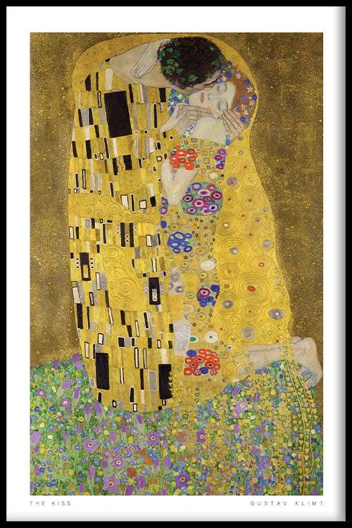 Walljar poster ingelijst - Gustav Klimt - De Kus Poster ingelijst - 70 x 100 cm