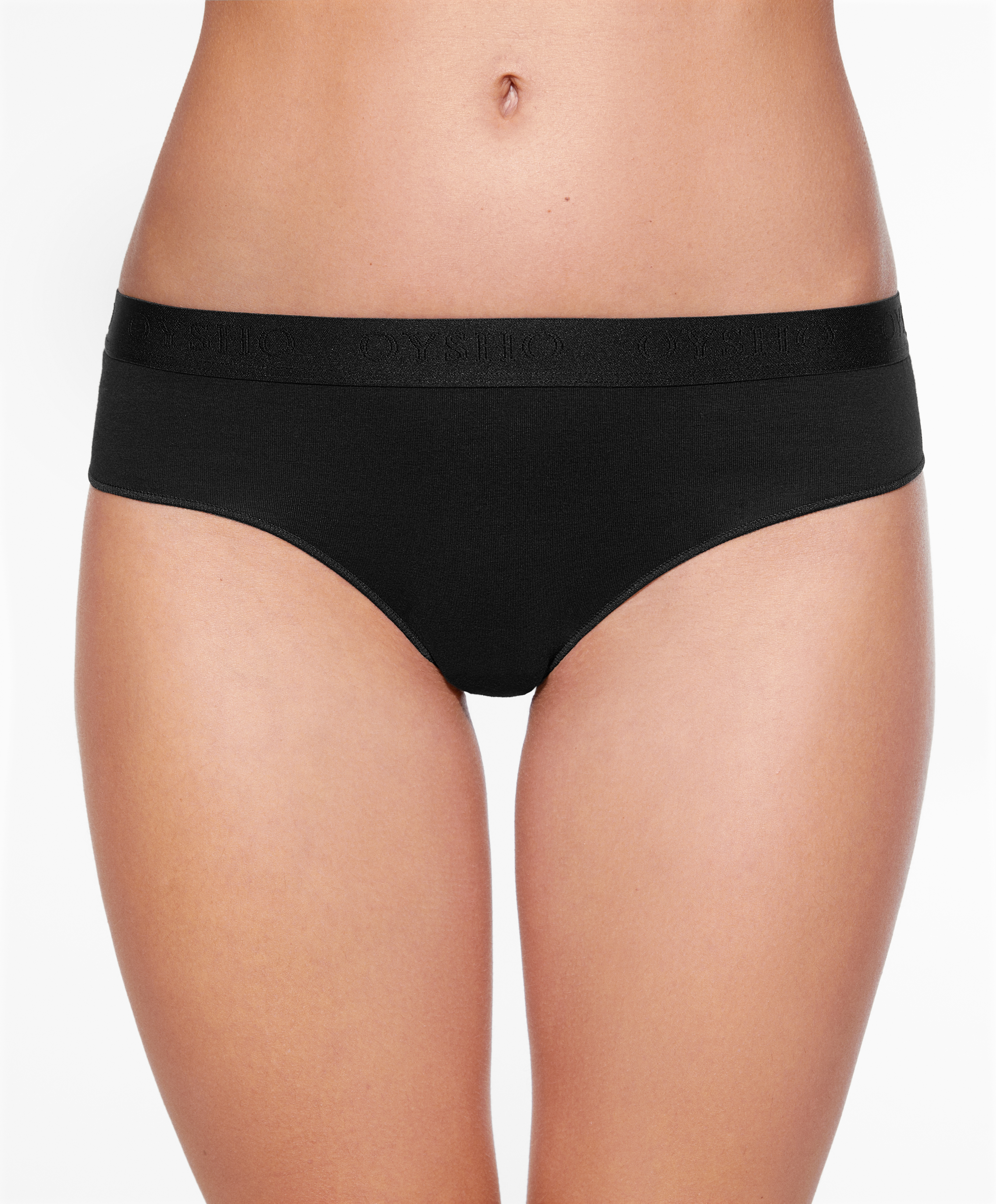 OYSHO 3 comfort cotton blend cheeky briefs with logo