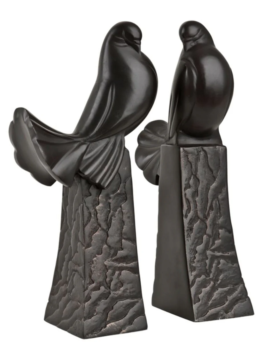 Bookends Set of 2 Pigeons Antique Bronze Sculpture - Luxury Quality - Bird Birds Sculpture Set