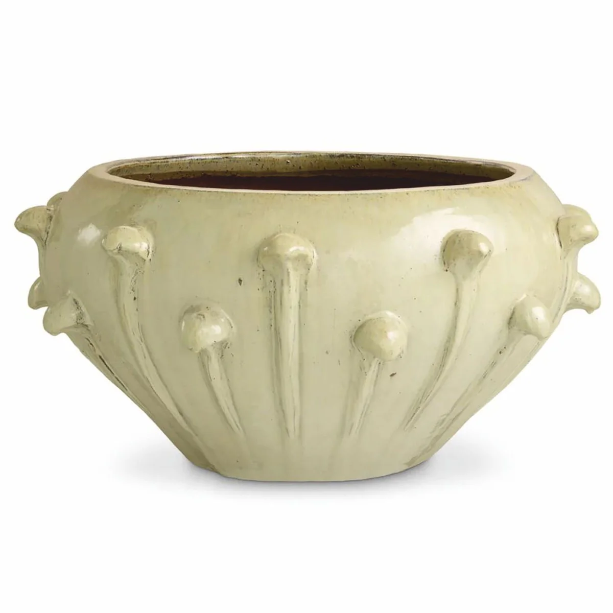 Luxury Baroque Ceramic Flower Pot Antique Sand Color Ø 89 x H. 45 cm