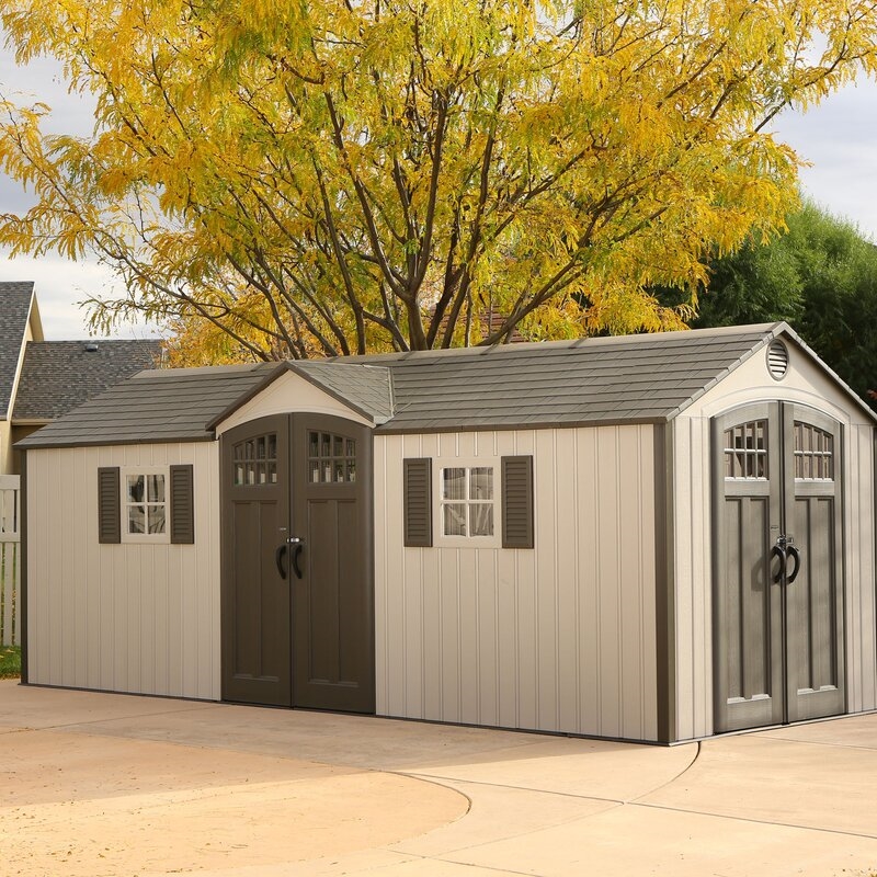 20 ft. x 8 ft. Garden Building Plastic Shed