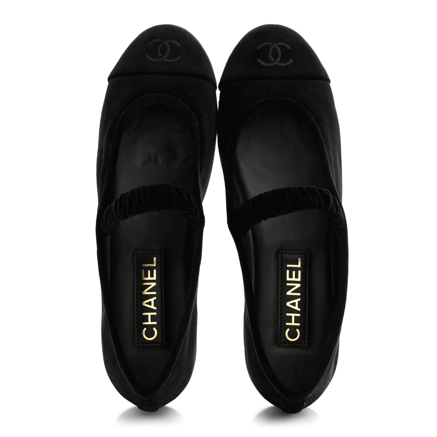 Velvet Mary Jane Flats 39 Black