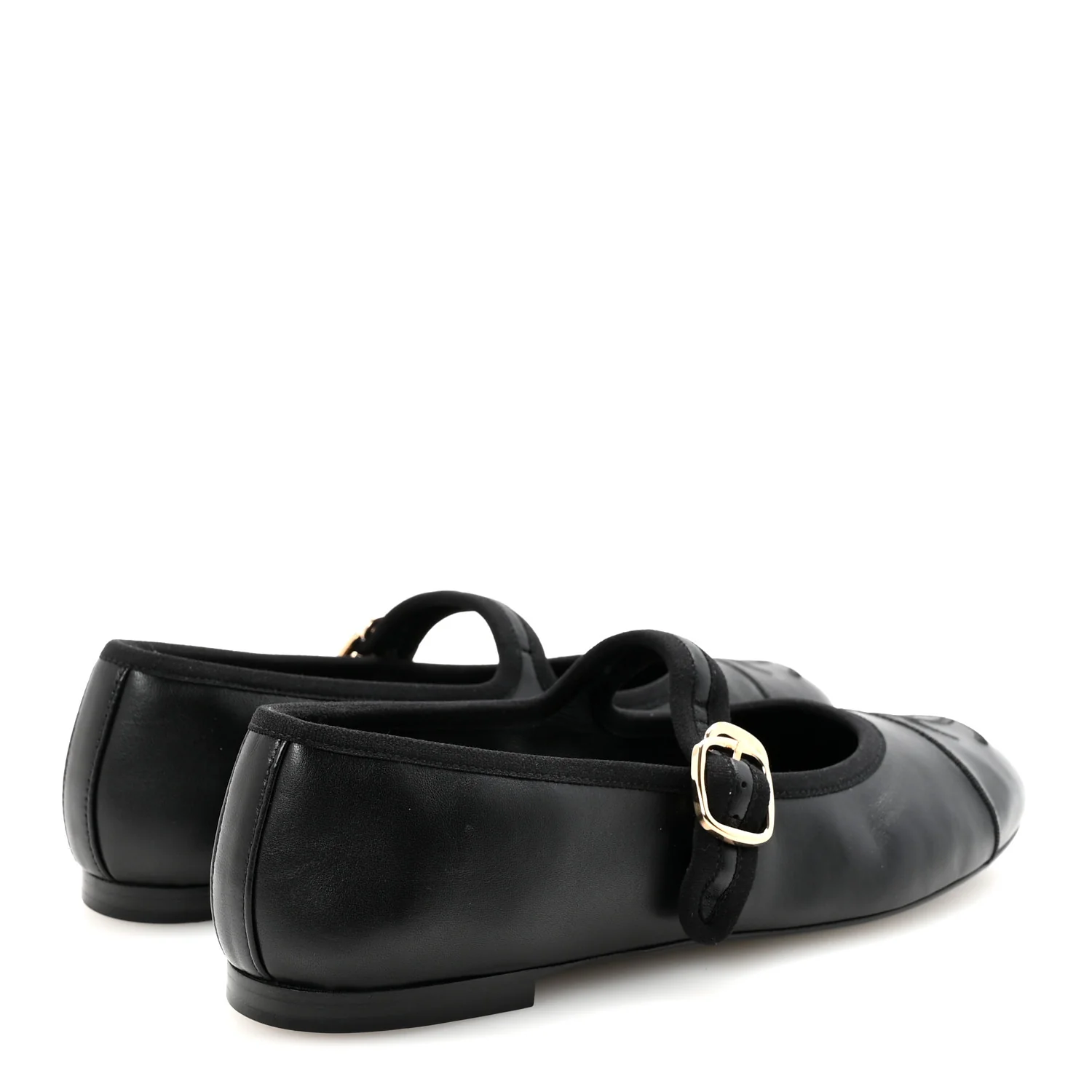 Lambskin Mary Jane Flats 36.5 Black - Top Club
