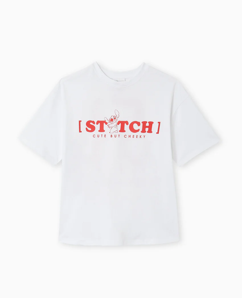 Pimkie T-shirt oversize avec prints STITCH