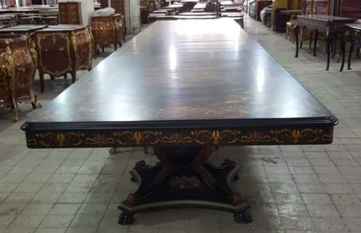 Baroque Dining Table Dark Brown - Various Sizes - Huge Ornate Solid Wood Dining Room Table - Hotel Restaurant Castle Furniture - Baroque Dining Room Furniture