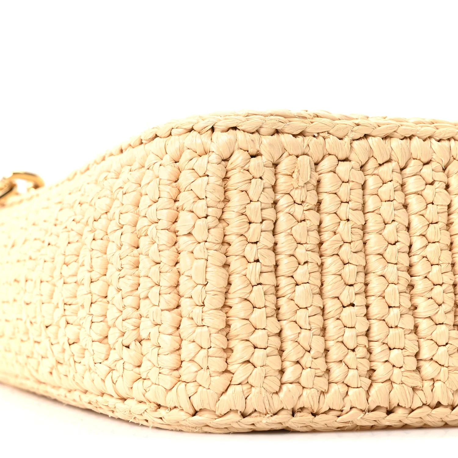 Yarn Raffia Effect Crochet Mini Re-Edition 2000 Shoulder Bag Naturale - Top Club