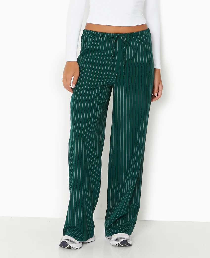Pimkie Pantalon droit taille élastiquée rayures banquier