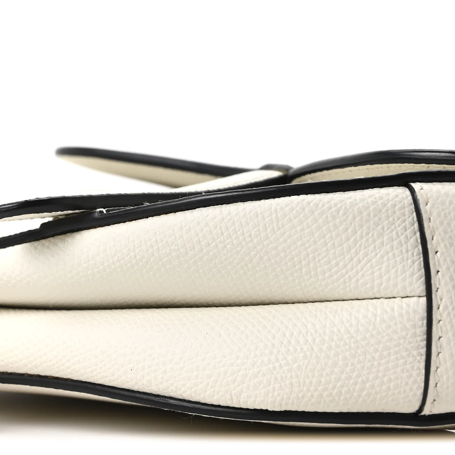 Grained Calfskin Mini Saddle Bag White - Top Club