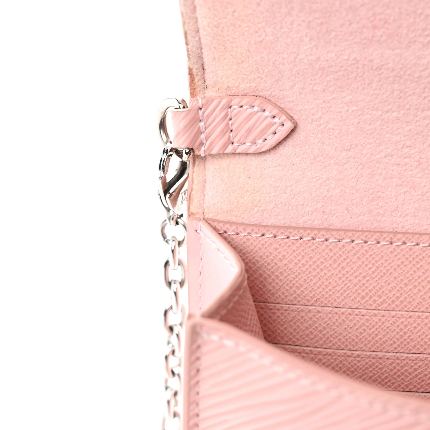 Epi Twist Belt Chain Wallet Rose Ballerine - Top Club