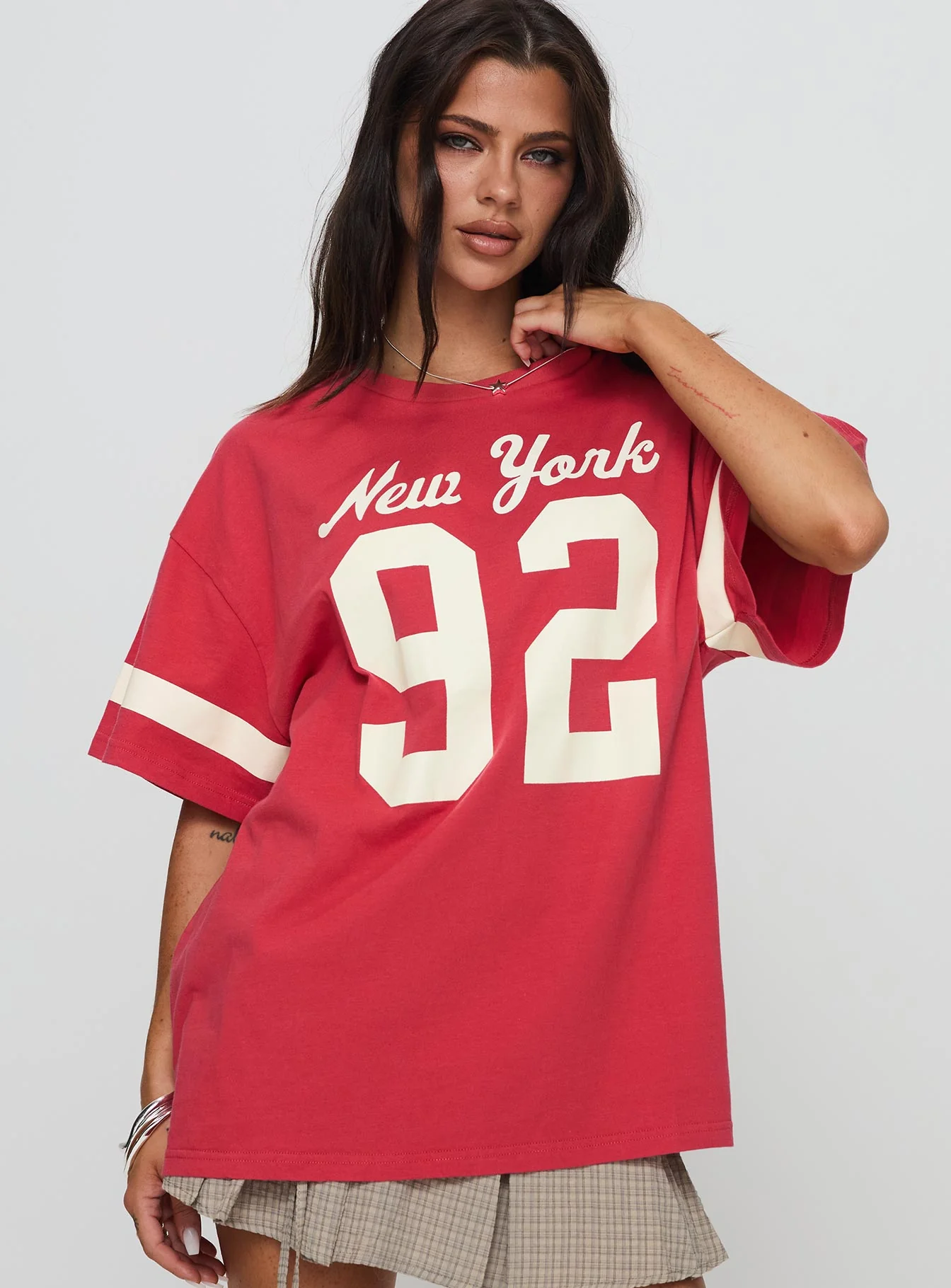 New York 95 Oversized Tee Red
