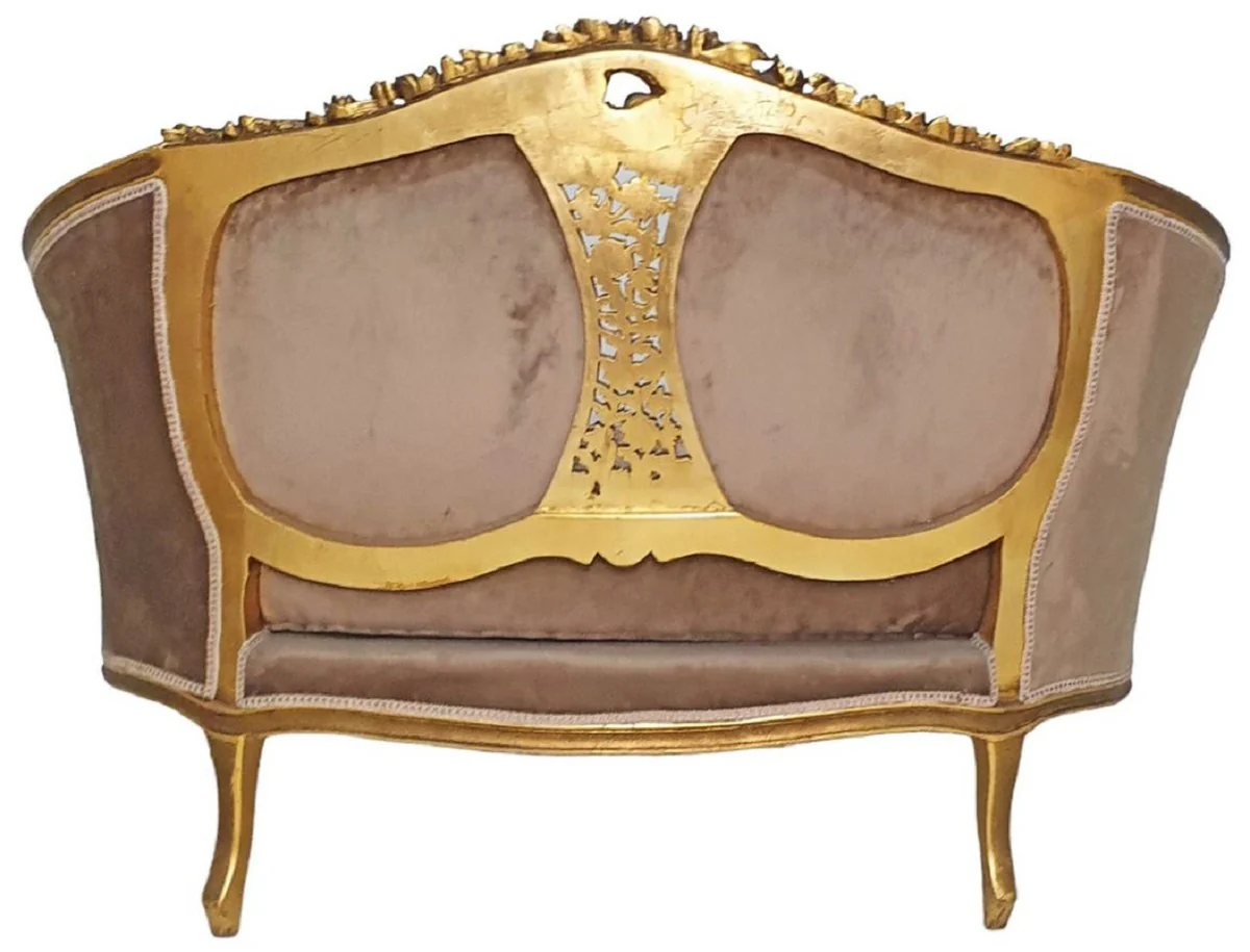 Baroque sofa brown / multicolored / antique gold - magnificent living room sofa in baroque style - living room furniture in baroque style - baroque furniture - baroque furnishings