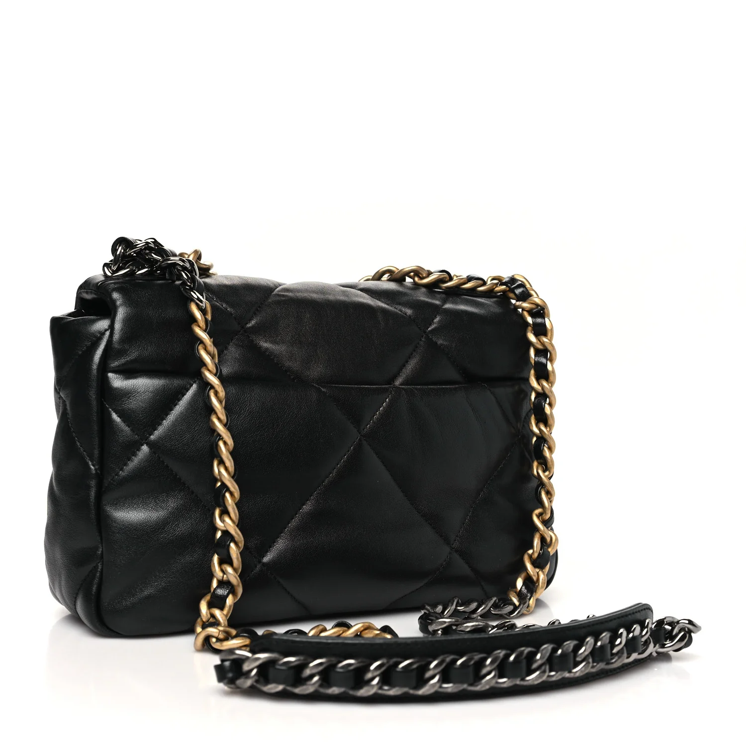 Lambskin Quilted Medium Chanel 19 Flap Black