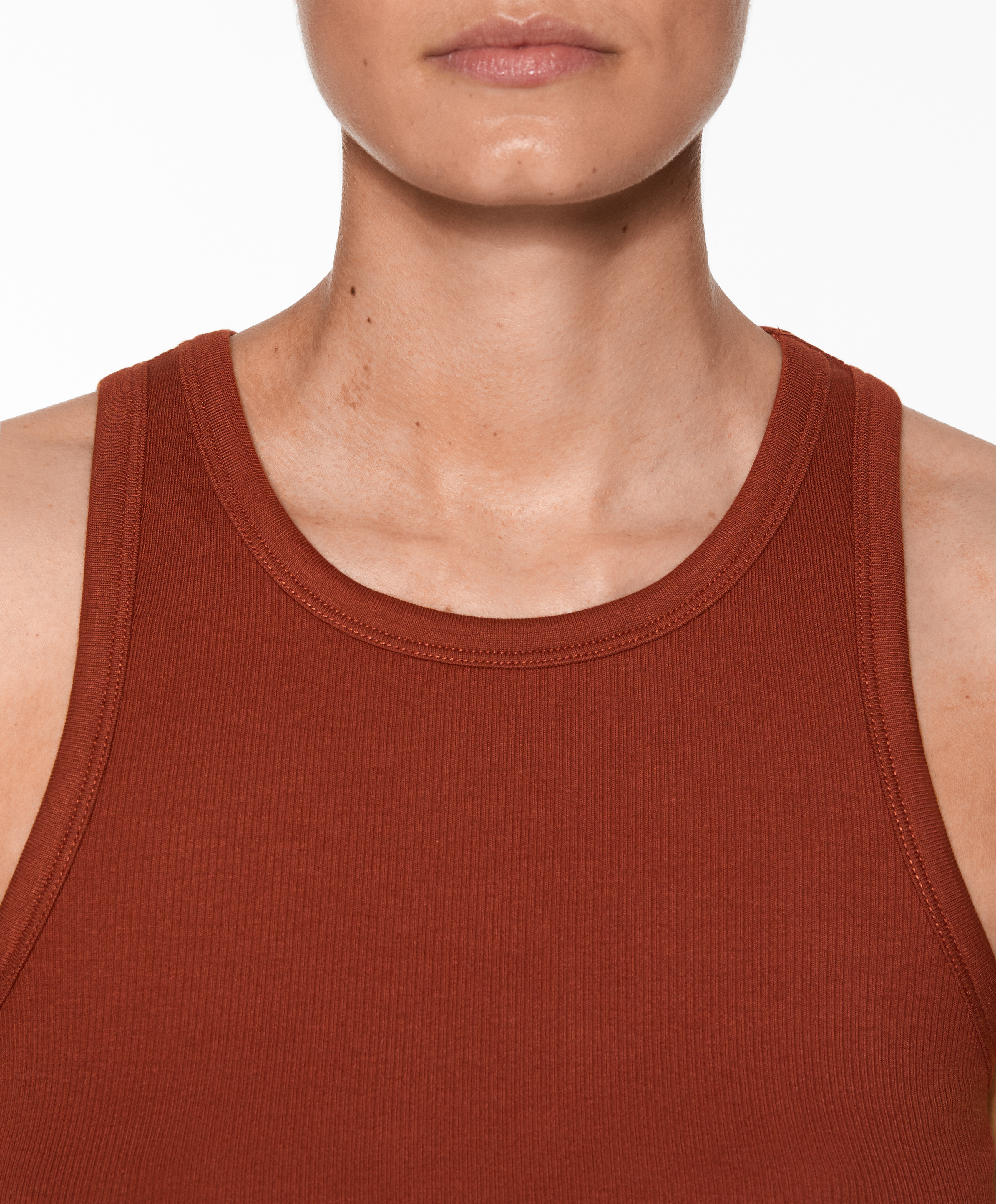 OYSHO Rib vest top with cotton and modal