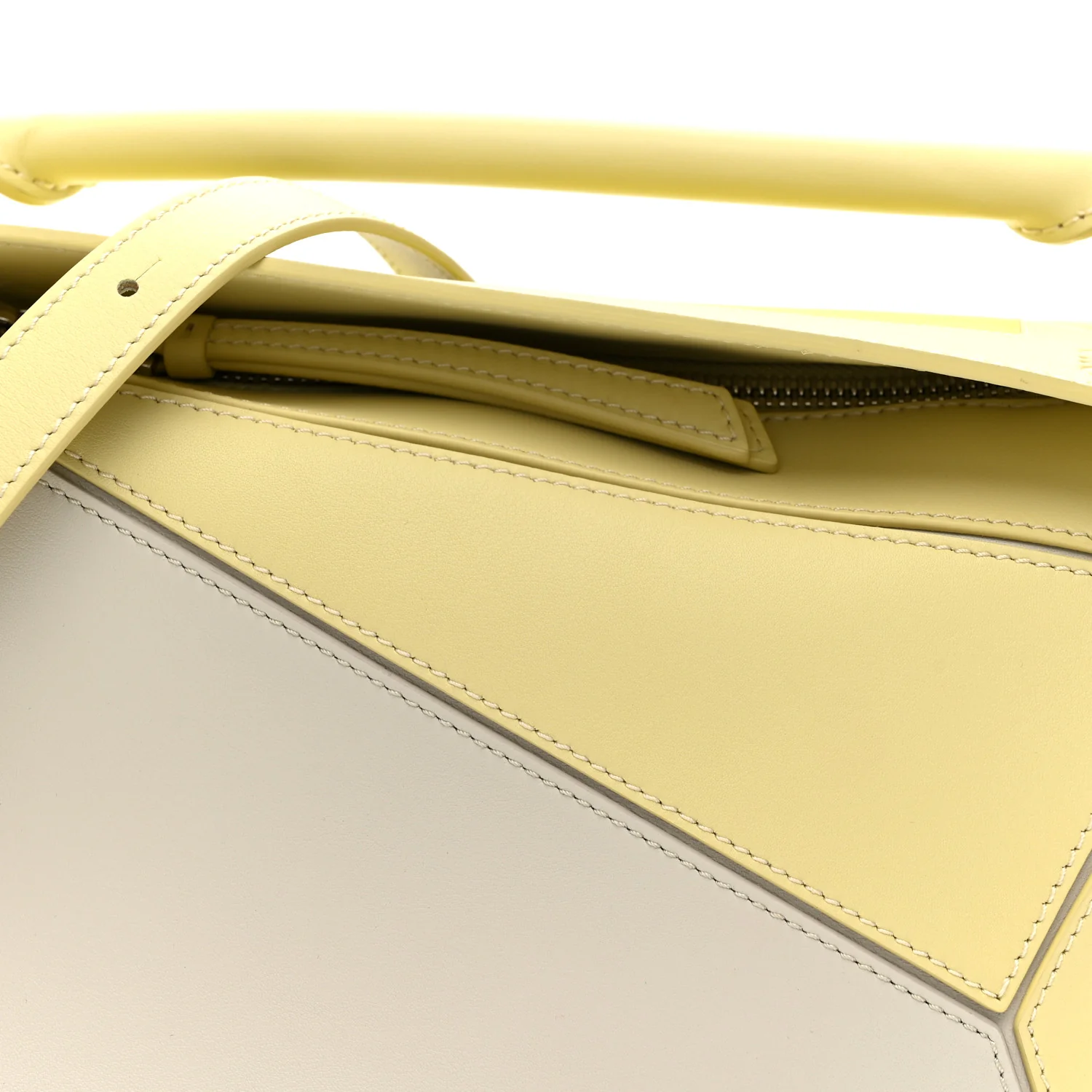 X ALBERS Nappa Calfskin Small Puzzle Bag Pale Grey Light Citrine - Top Club