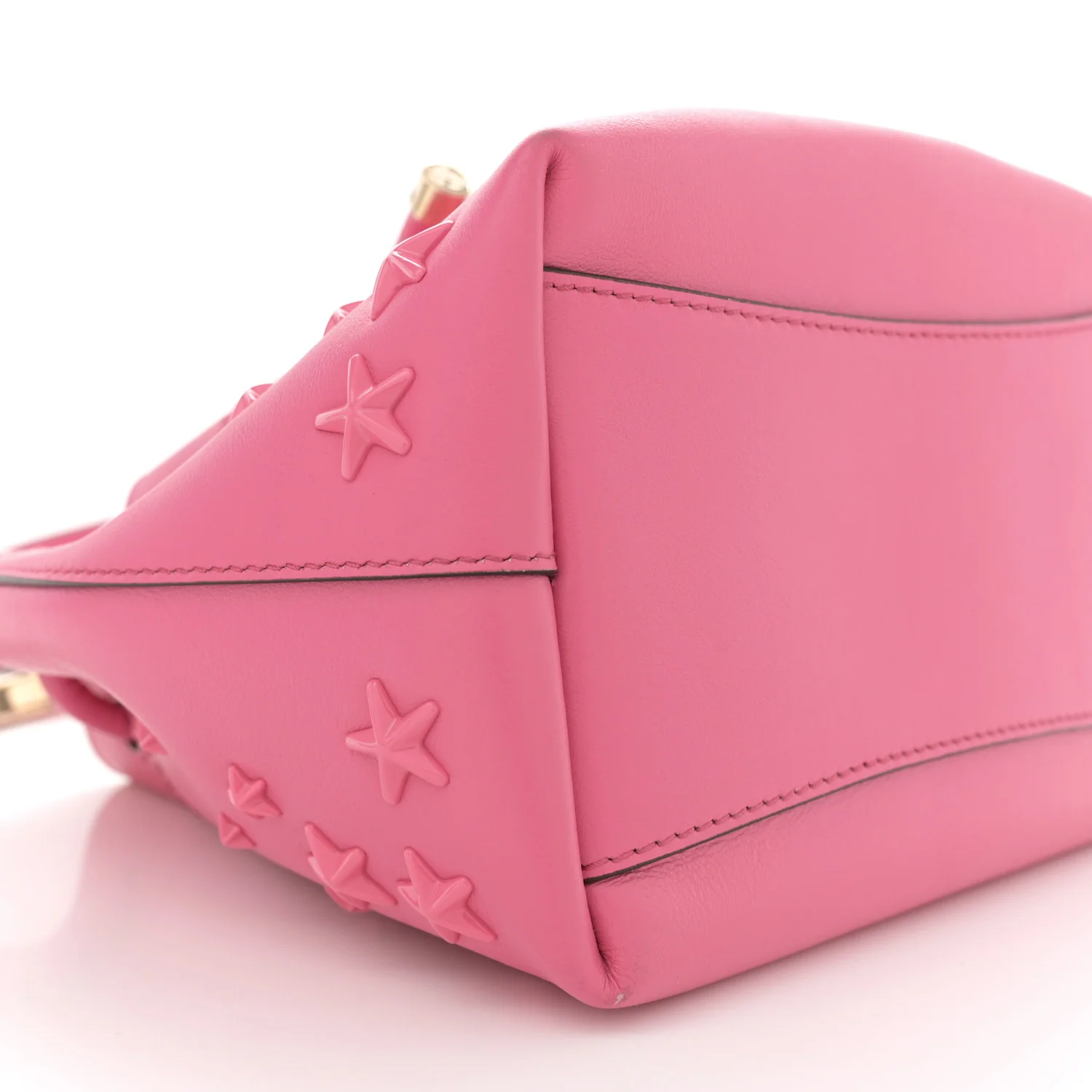 Calfskin Star Studded Bon Bon Bucket Bag Candy Pink - Top Club