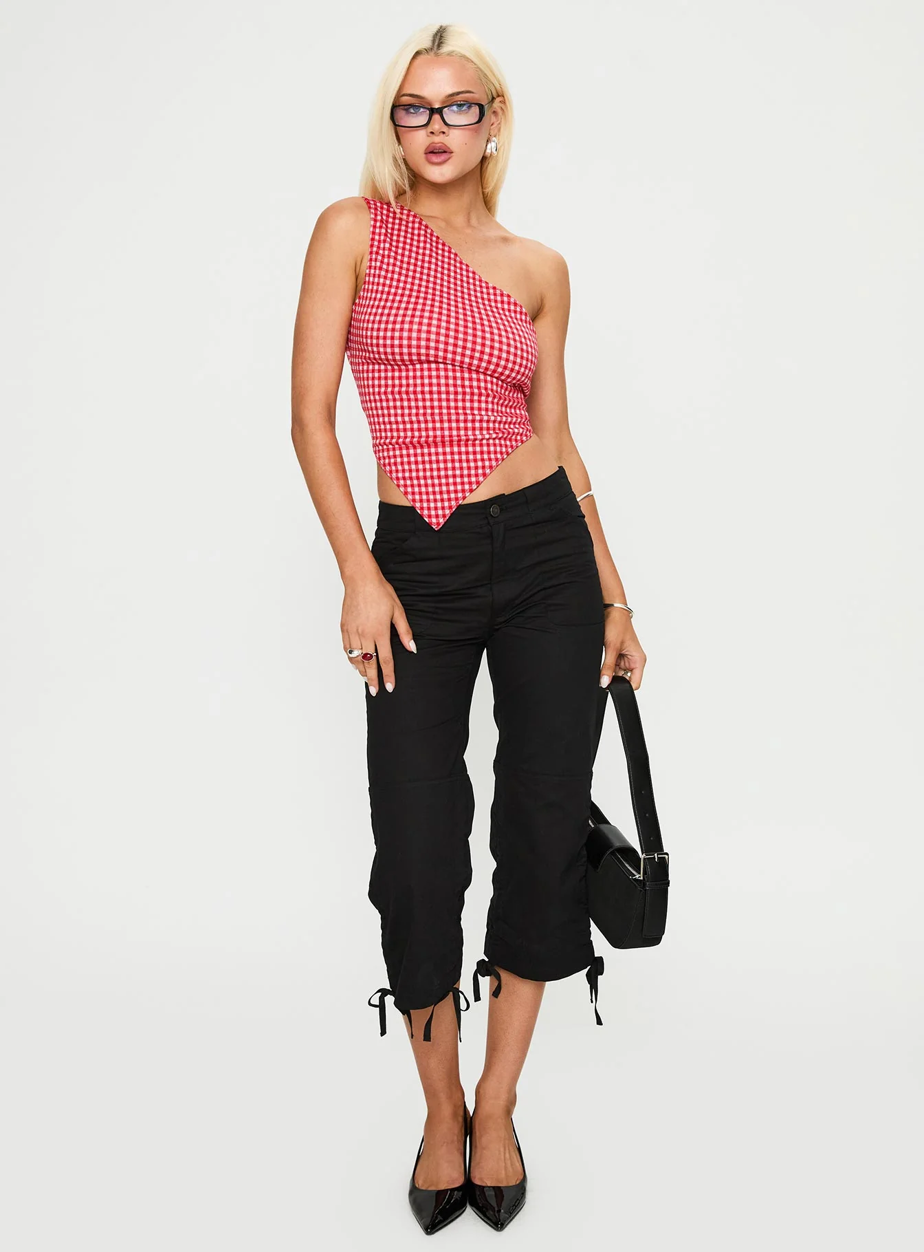 Sunday Sunrise Tie Back Top Red Check