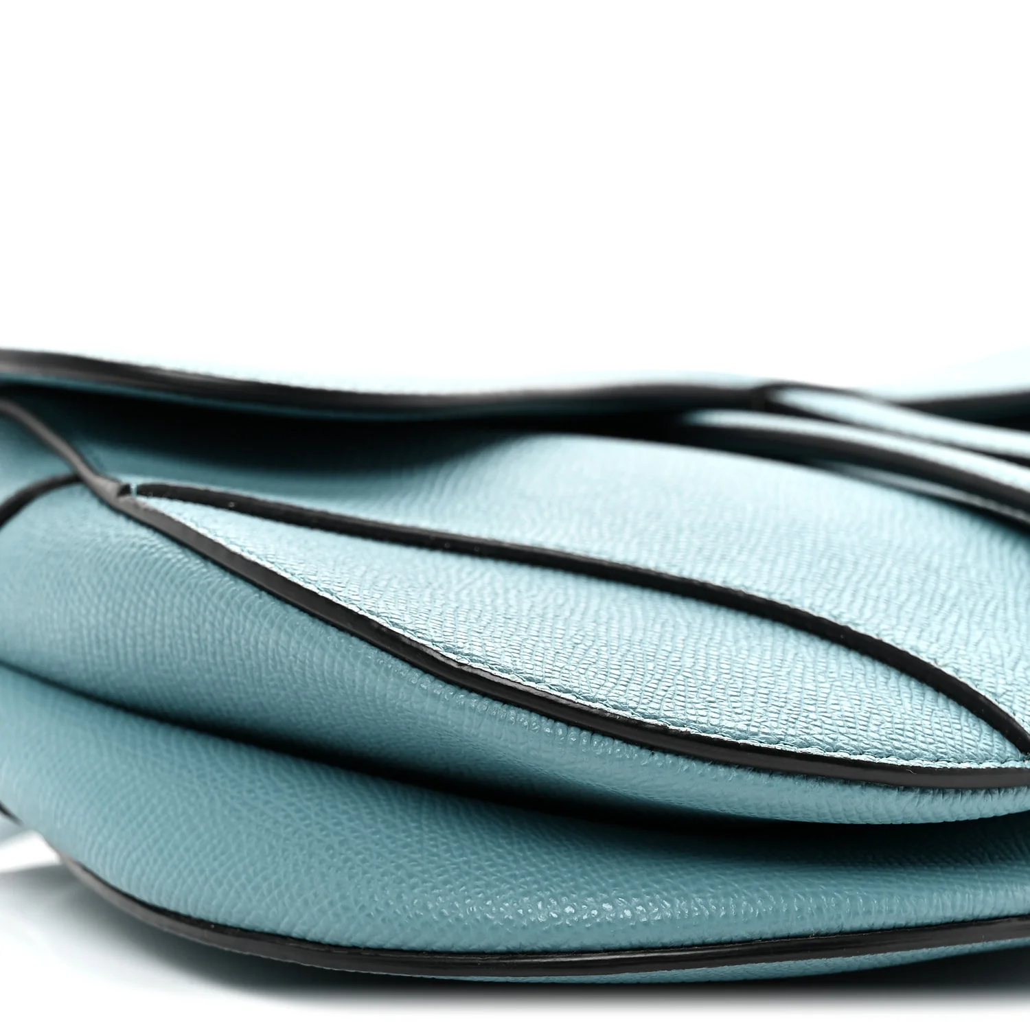 Grained Calfskin Saddle Bag Azure Blue - Top Club