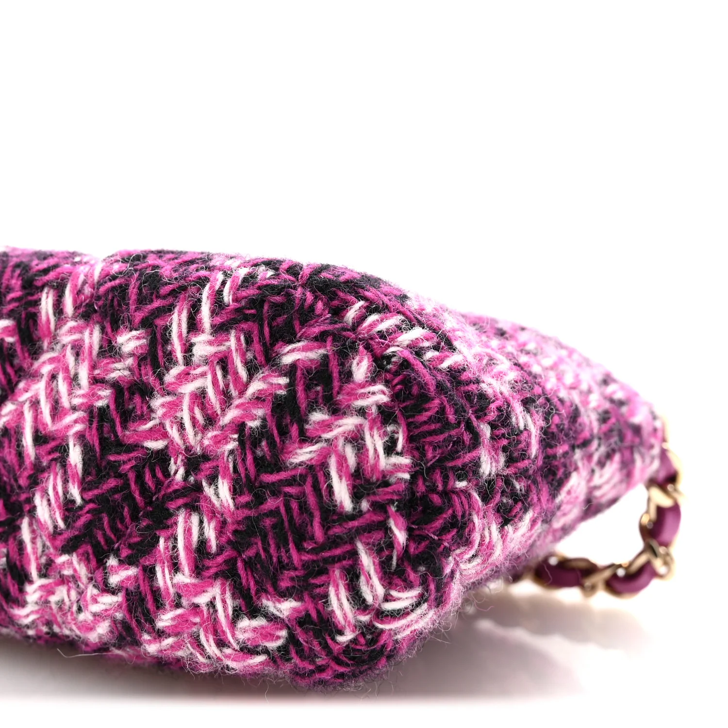 Tweed Quilted Mini Clutch With Chain Purple - Top Club