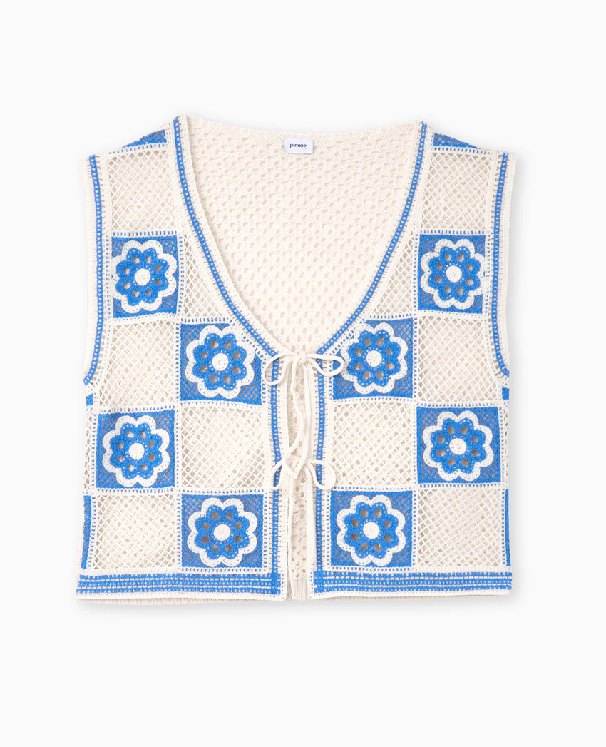 Pimkie Top gilet sans manches en crochet