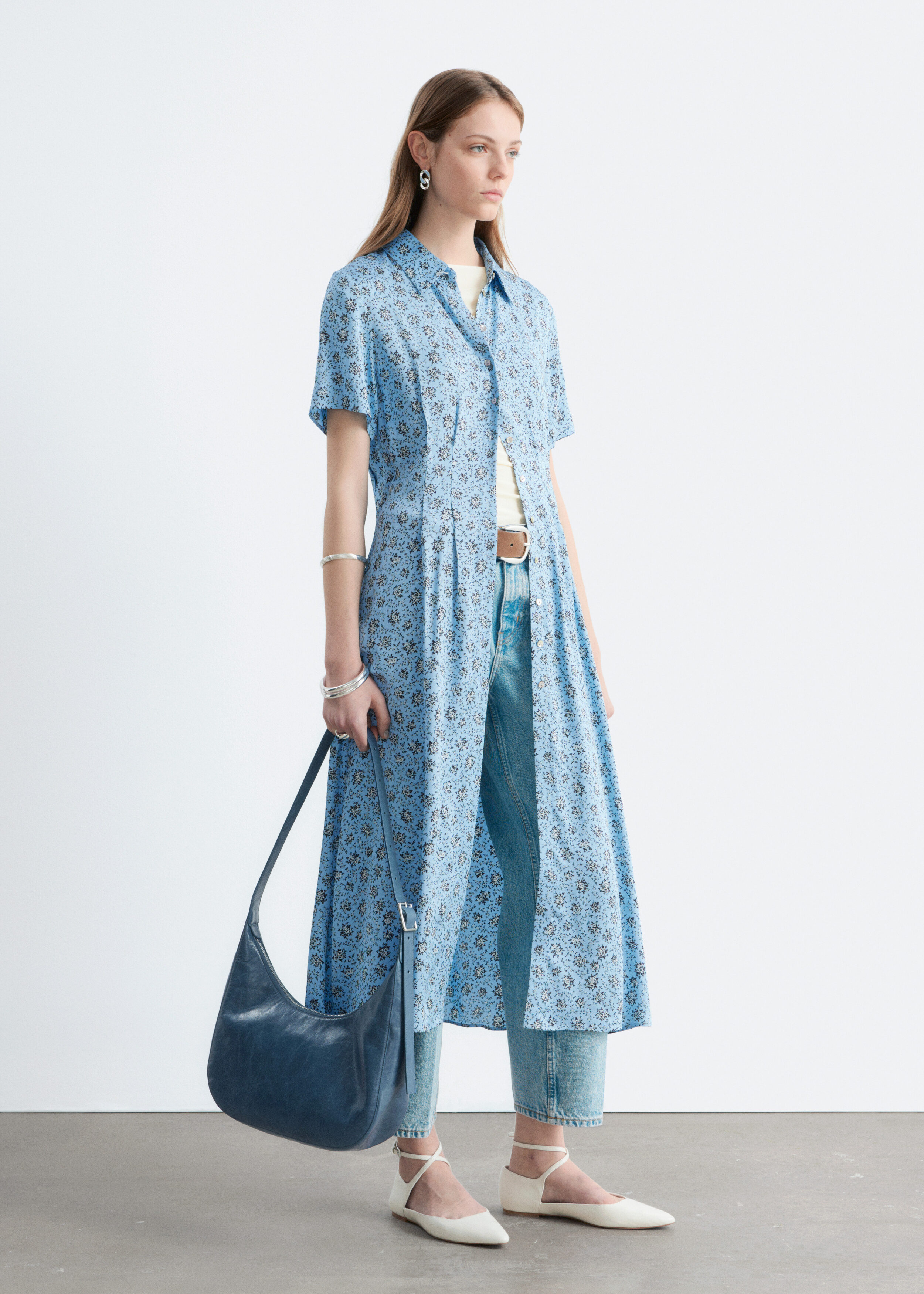& Other Stories PLEATED WAIST SHIRT DRESS