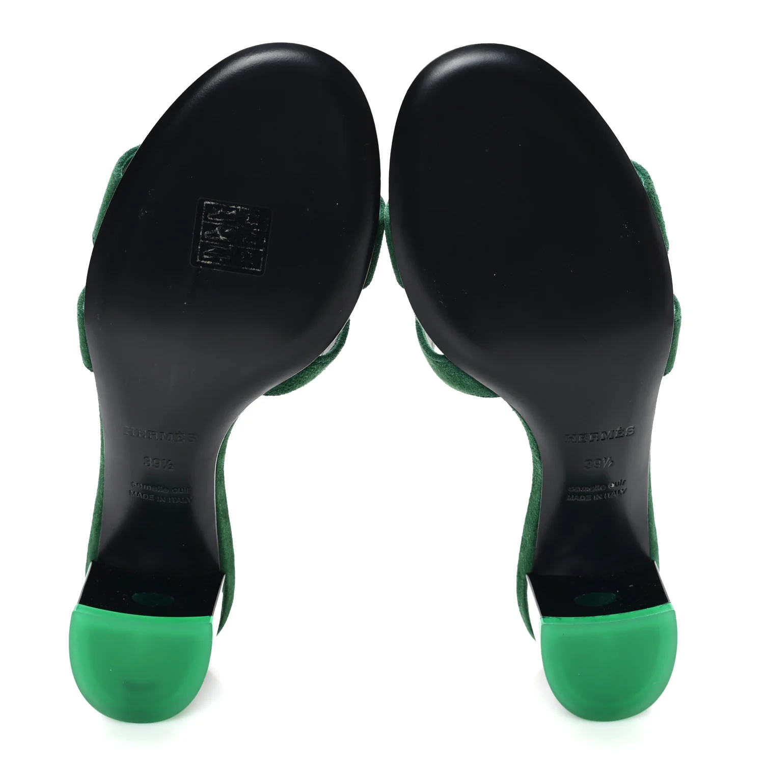 Suede Goatskin Oasis Sandals 39.5 Vert Electrique - Top Club