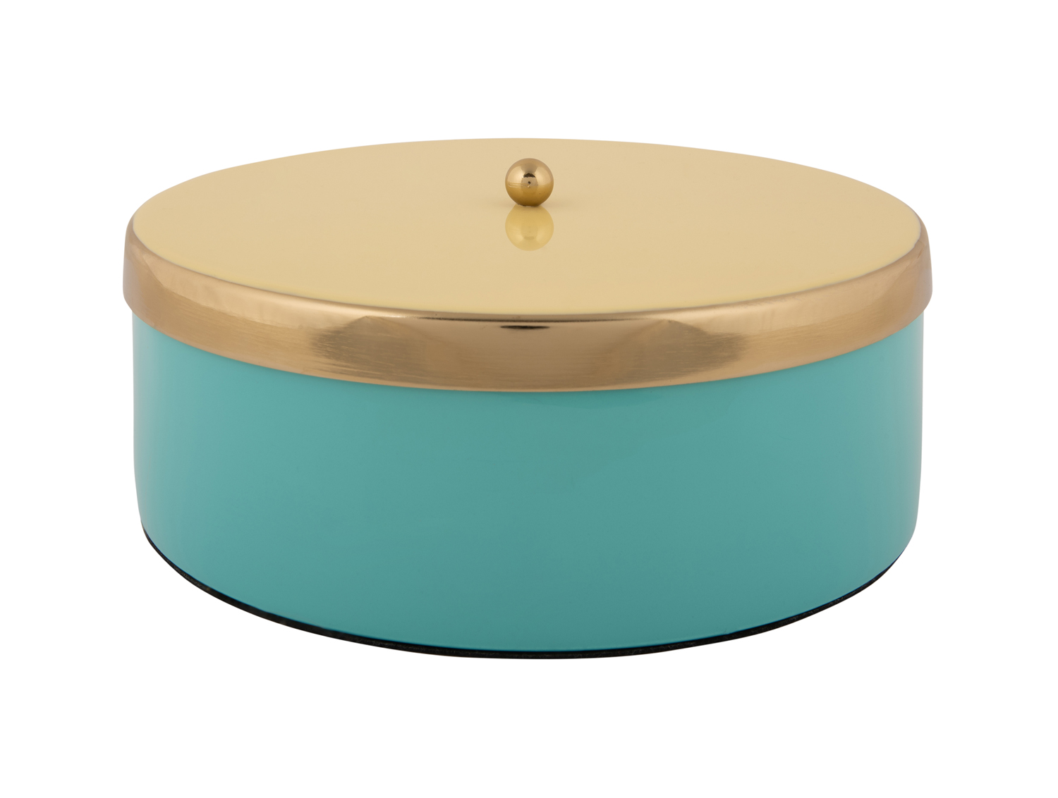 Opbergdoos Double Funky groot turquoise blauw m. zacht geel