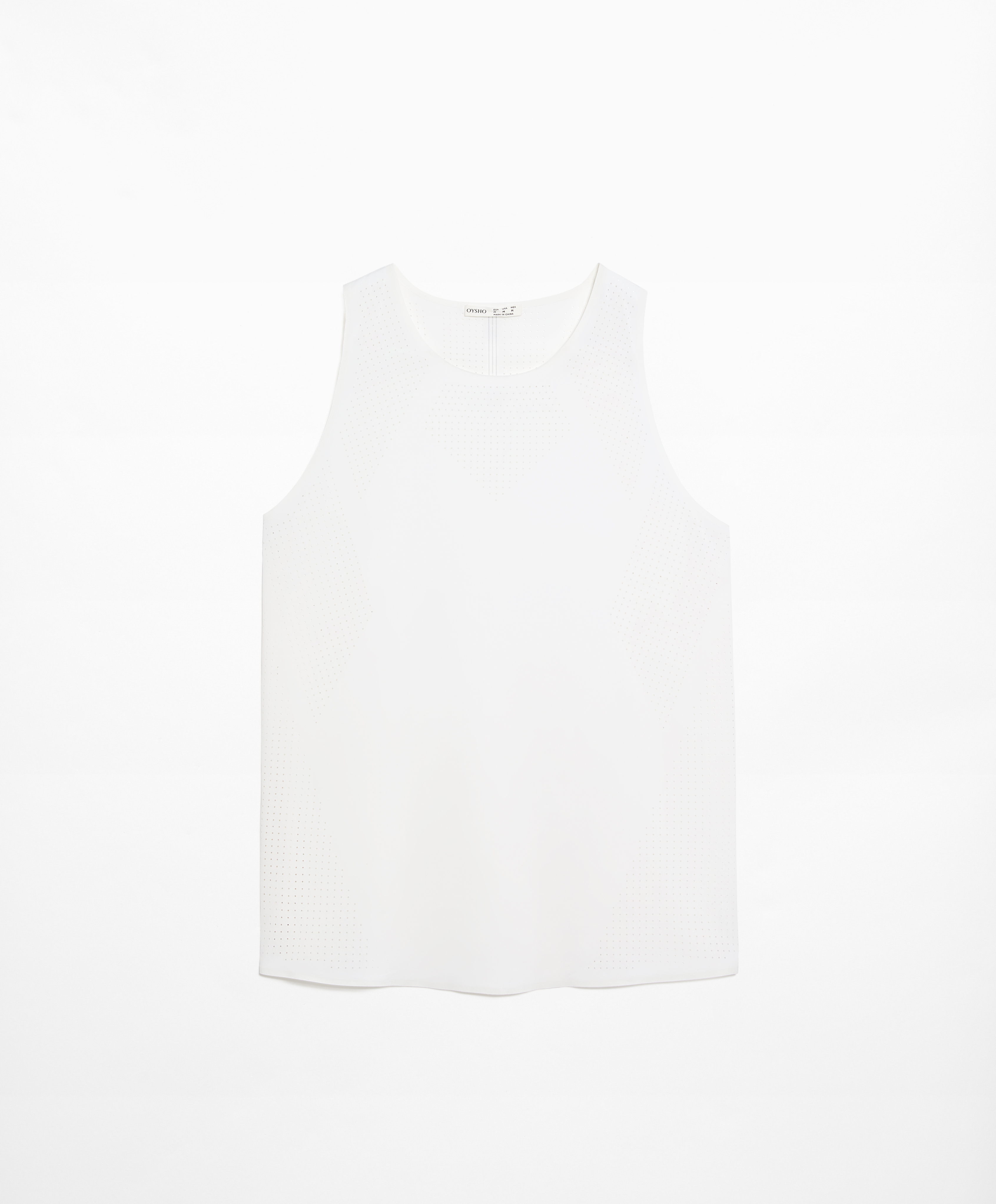 OYSHO Microperforated technical sleeveless T-shirt