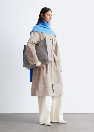 & Other Stories CHECKED BUCKLE-BELT TRENCH COAT