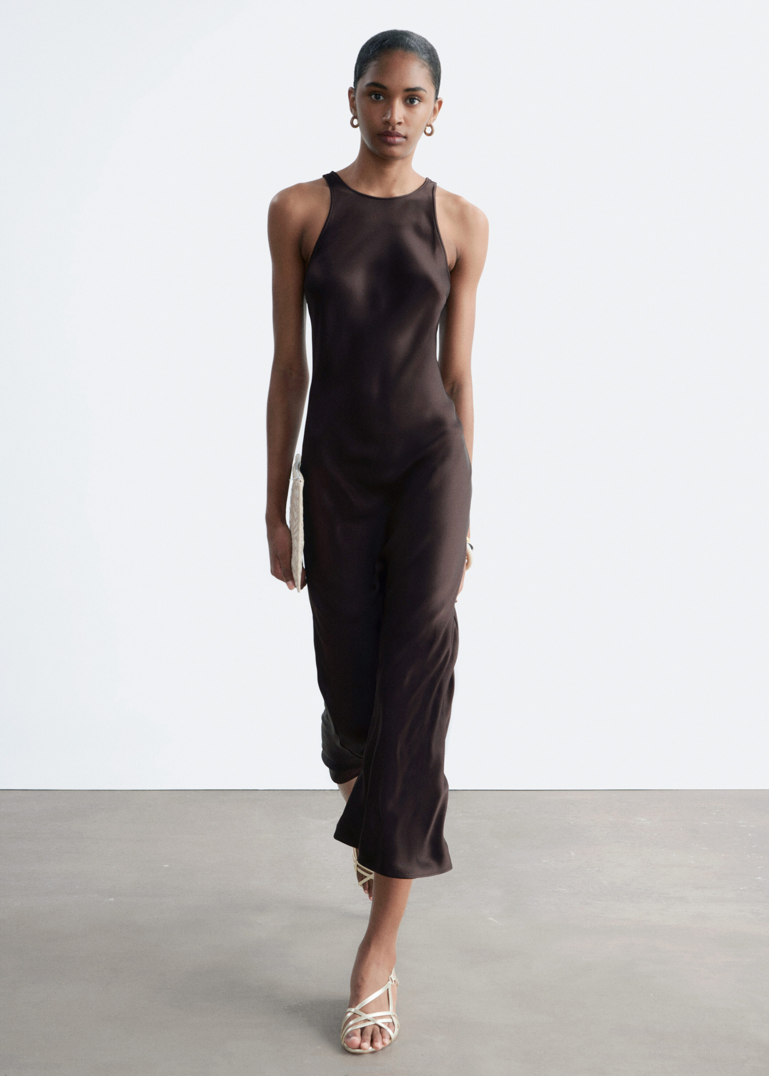 & Other Stories SLEEVELESS SATIN MIDI DRESS