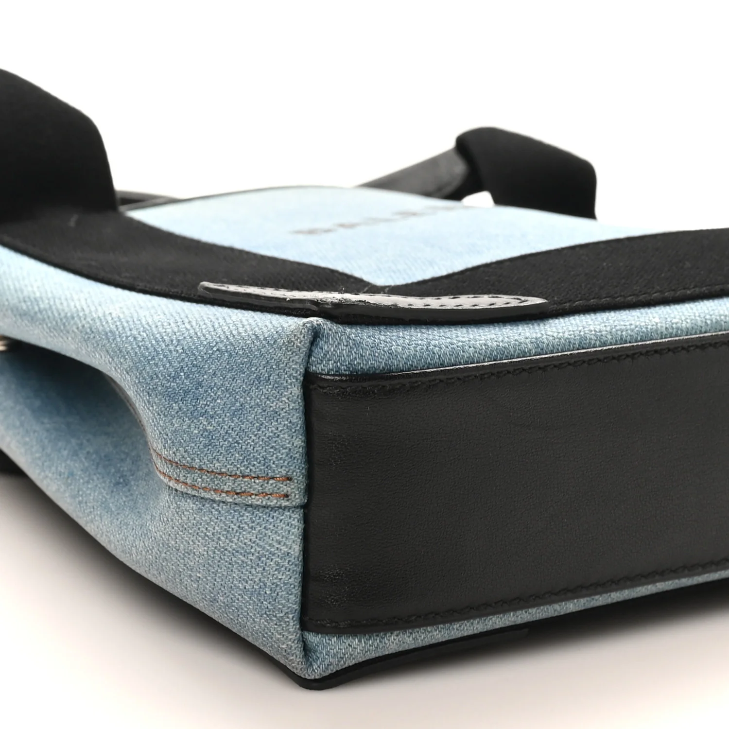 Denim  Fabric Satin Calfskin Navy Cabas XS Blue Black - Top Club