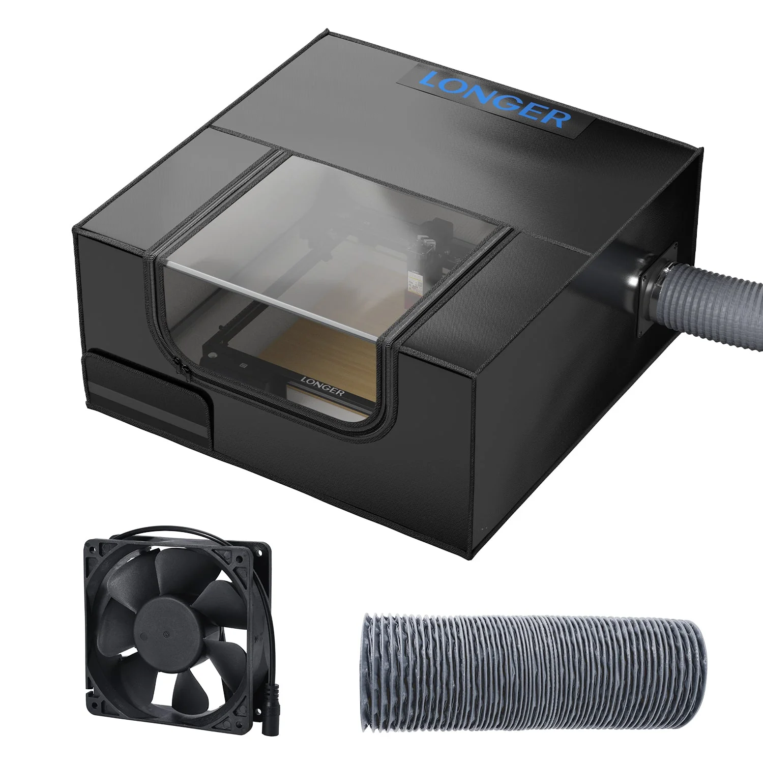 LONGER Laser Engraver Enclosure with Vent, Large Size Laser Cutter Machine Protective Cover for Most Laser Engraving Machine Insulates Against Smoke and Odor, Noise Reduction, Eye Protection