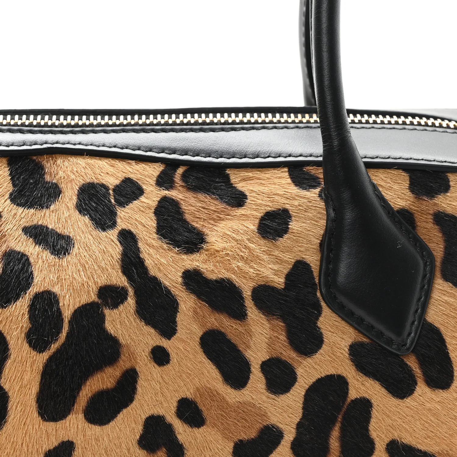 Calf Hair Leopard Print Medium Le Teckel Bag - Top Club