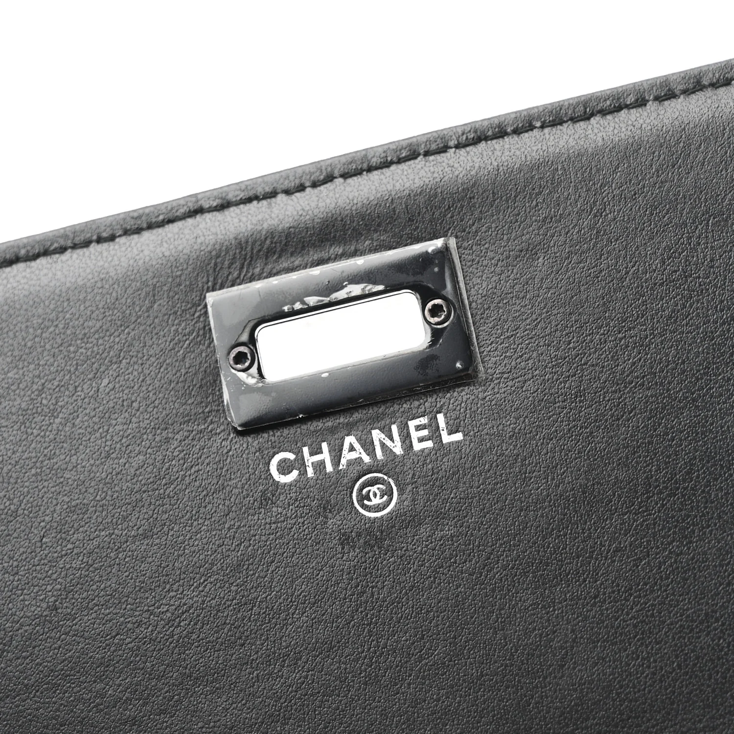Aged Calfskin Chevron Quilted Reissue 2.55 Square Wallet On Chain WOC So Black - Top Club