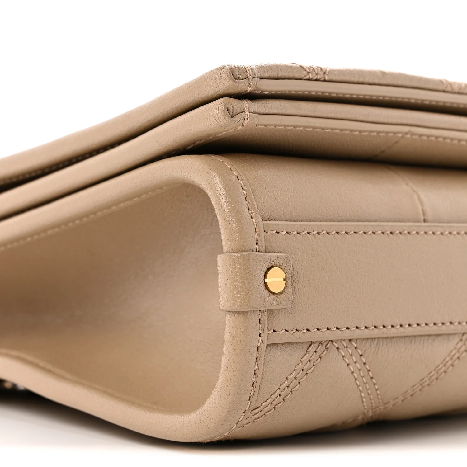 Lambskin Quilted Mini Becky Chain Bag Dark Beige - Top Club