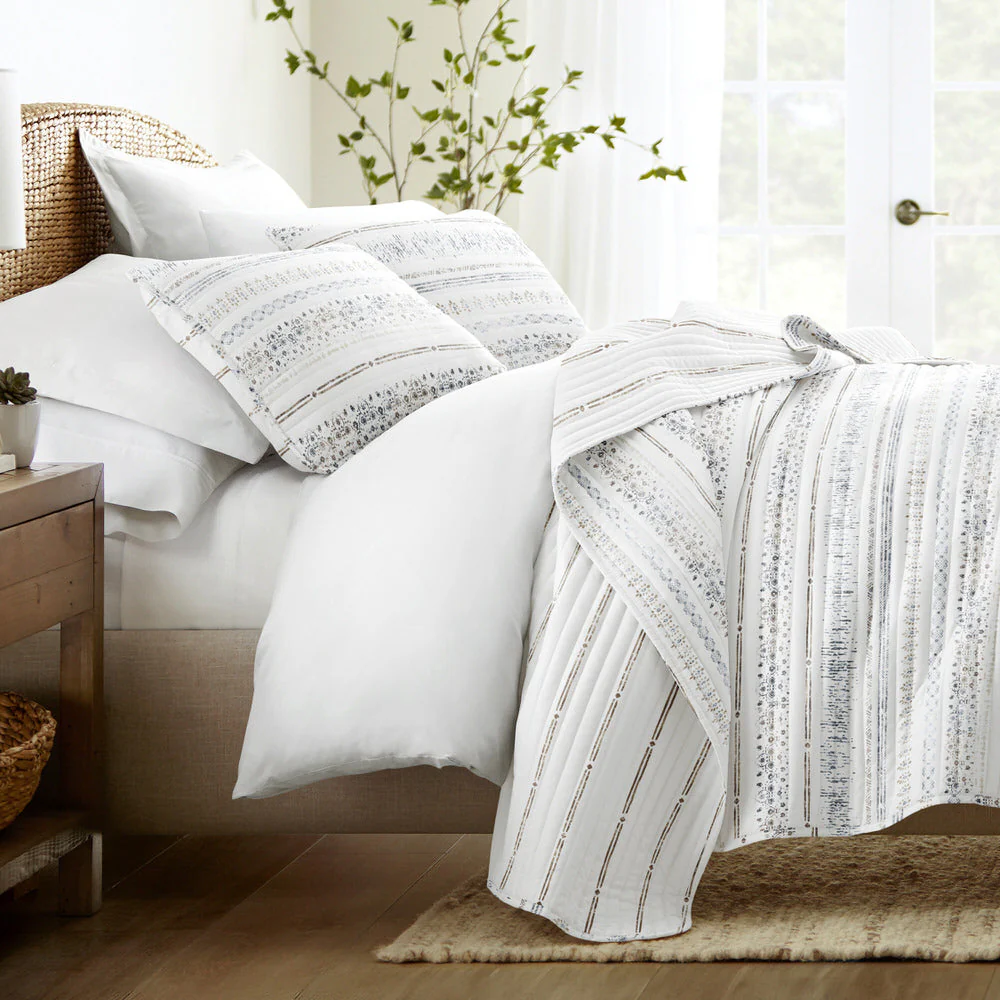 Relic Stripe Reversible Quilted Coverlet Set (Sale)