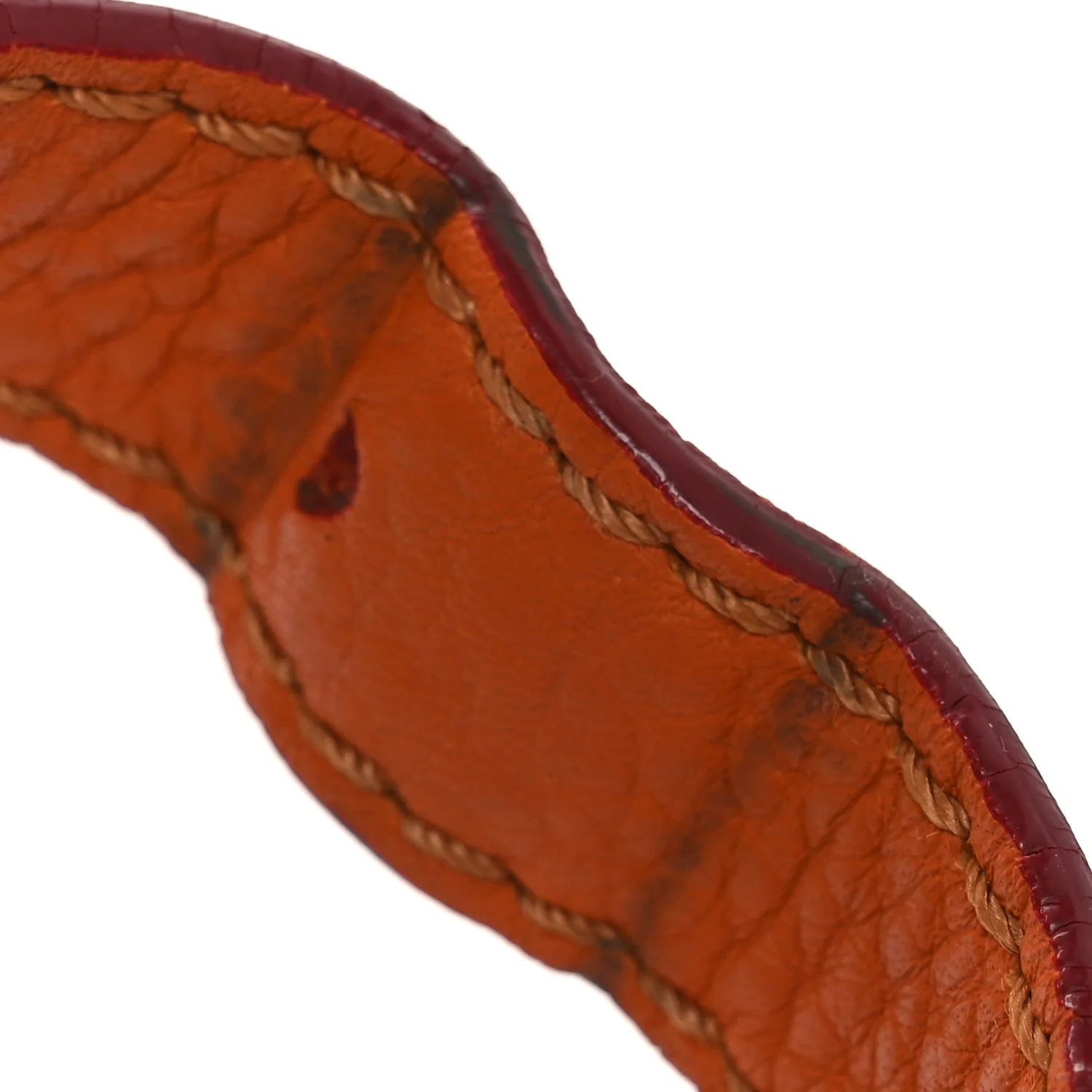 Grained Calfskin Small Marcie Saddle Bag Wood Rose - Top Club