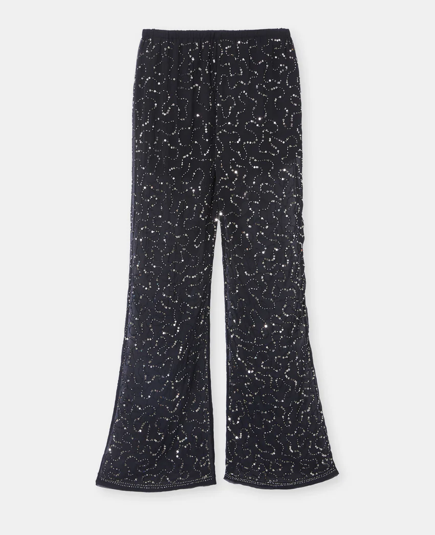 Pimkie Pantalon flare en voile avec sequins et perles