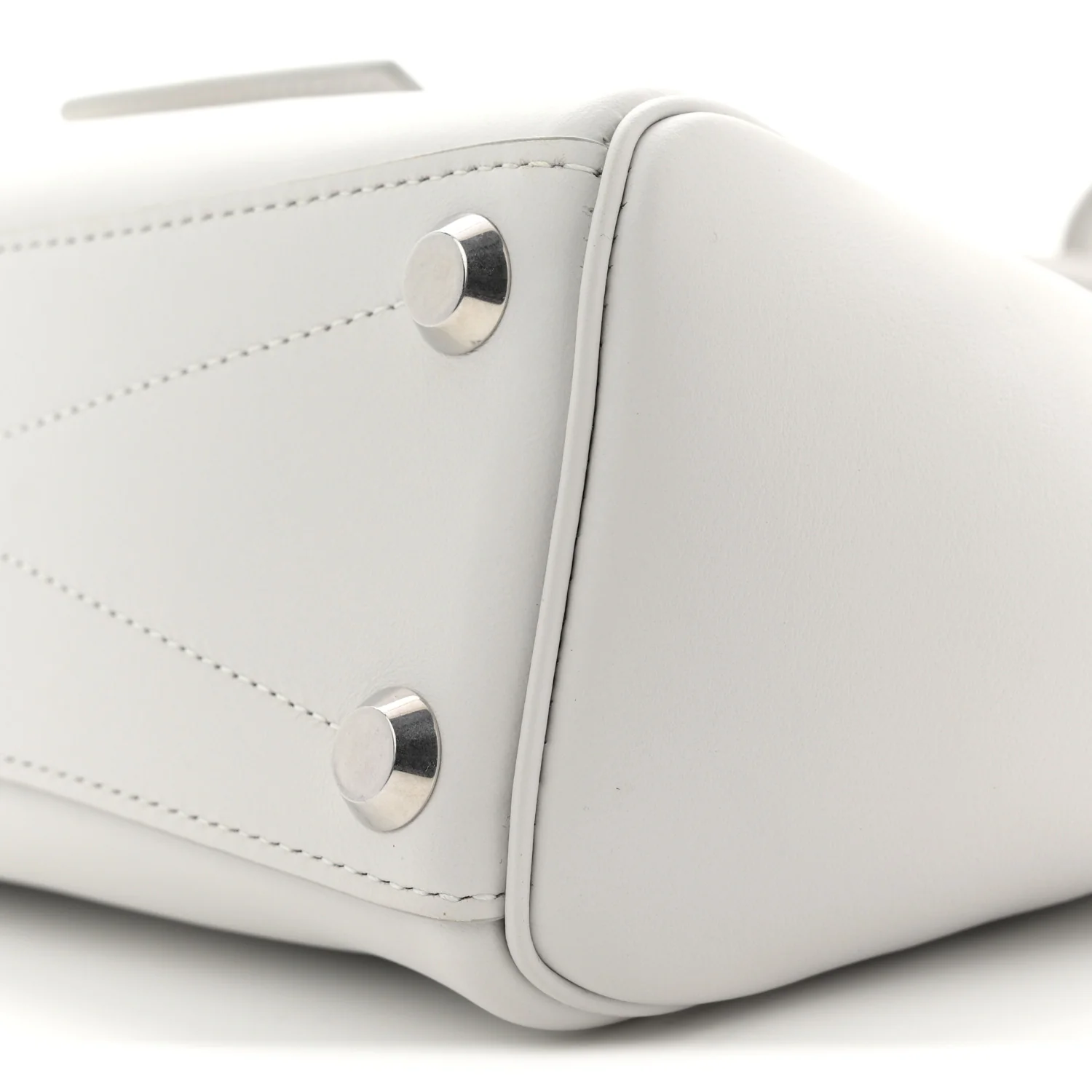 Smooth Calfskin Mini Bel Air Carry All Bag White - Top Club