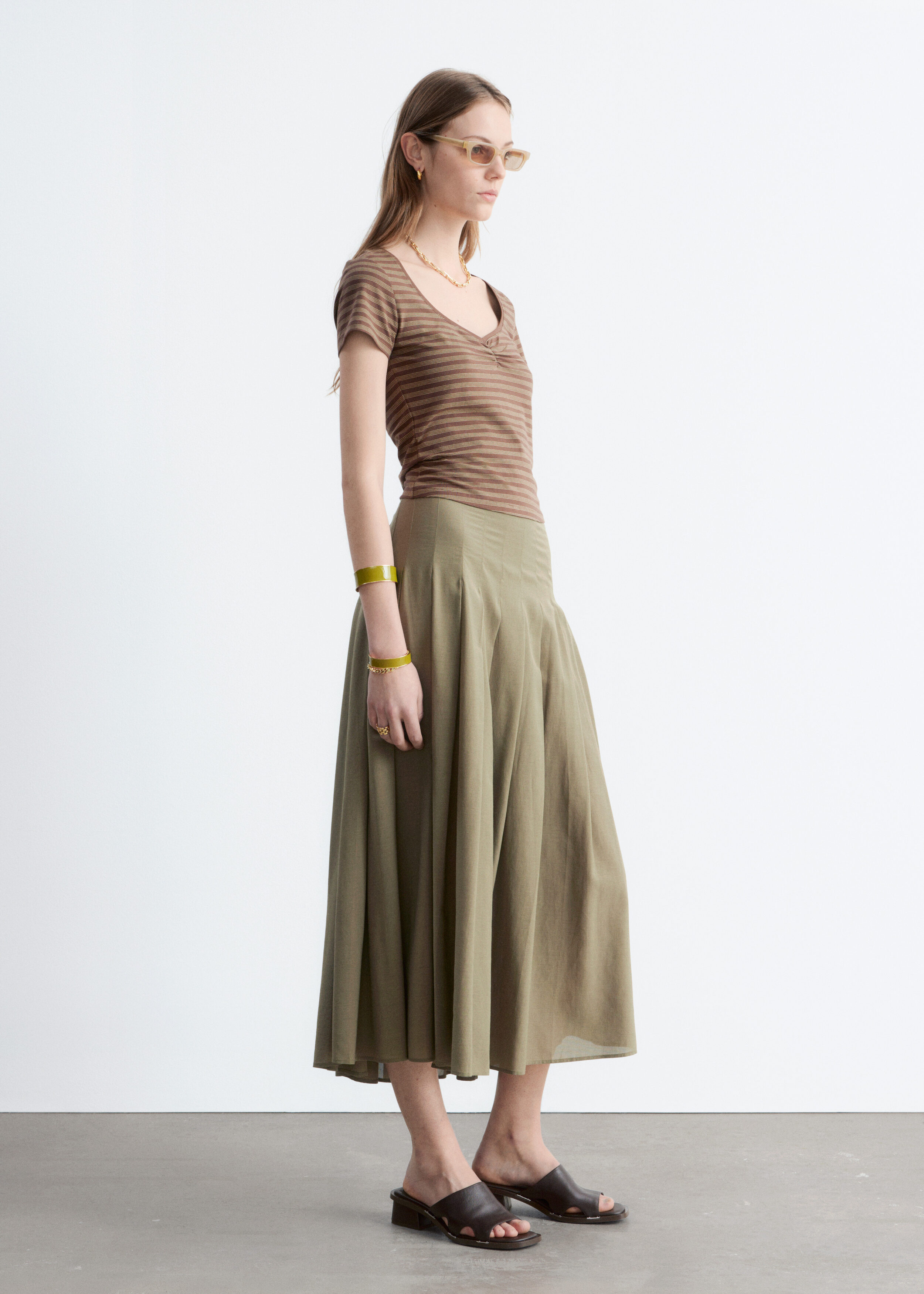 & Other Stories RUCHED BUST JERSEY TOP