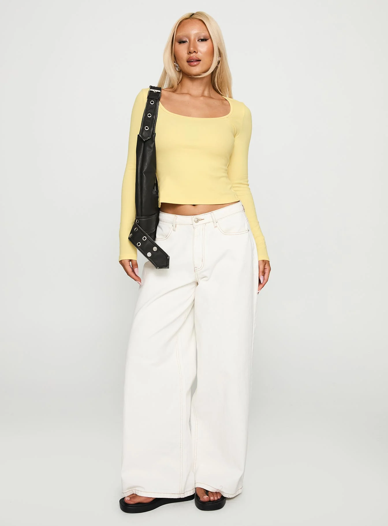 Baseline Rib Long Sleeve Top Yellow