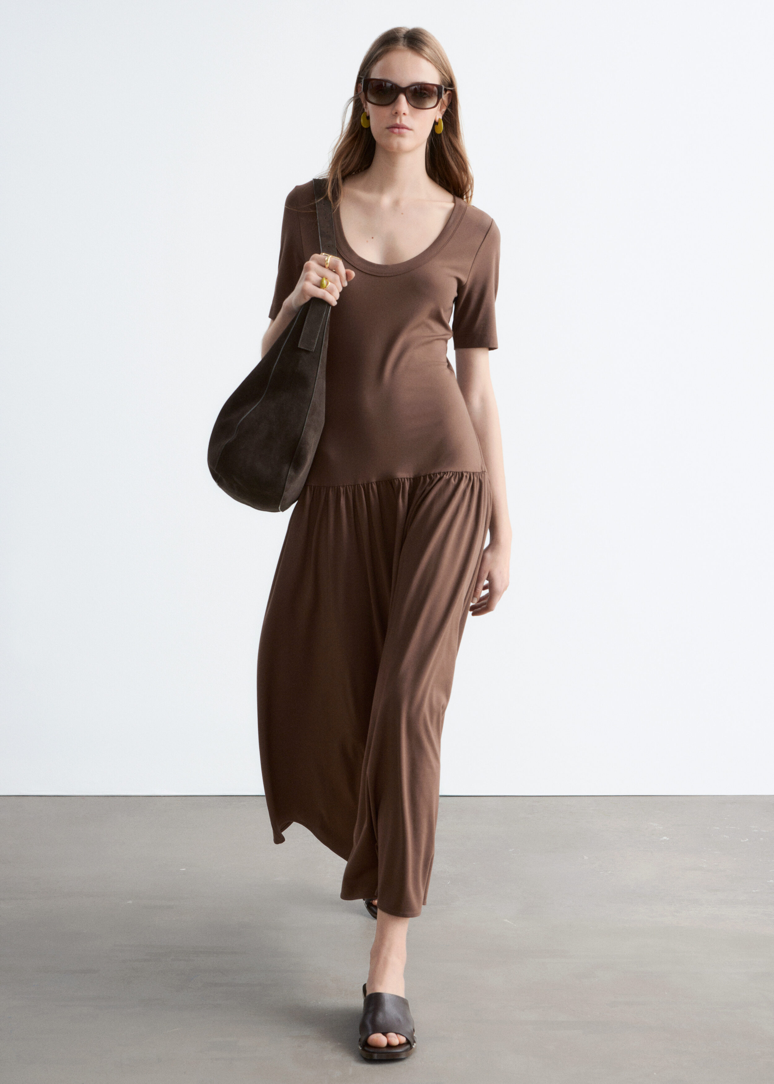 & Other Stories LONGLINE JERSEY MAXI DRESS