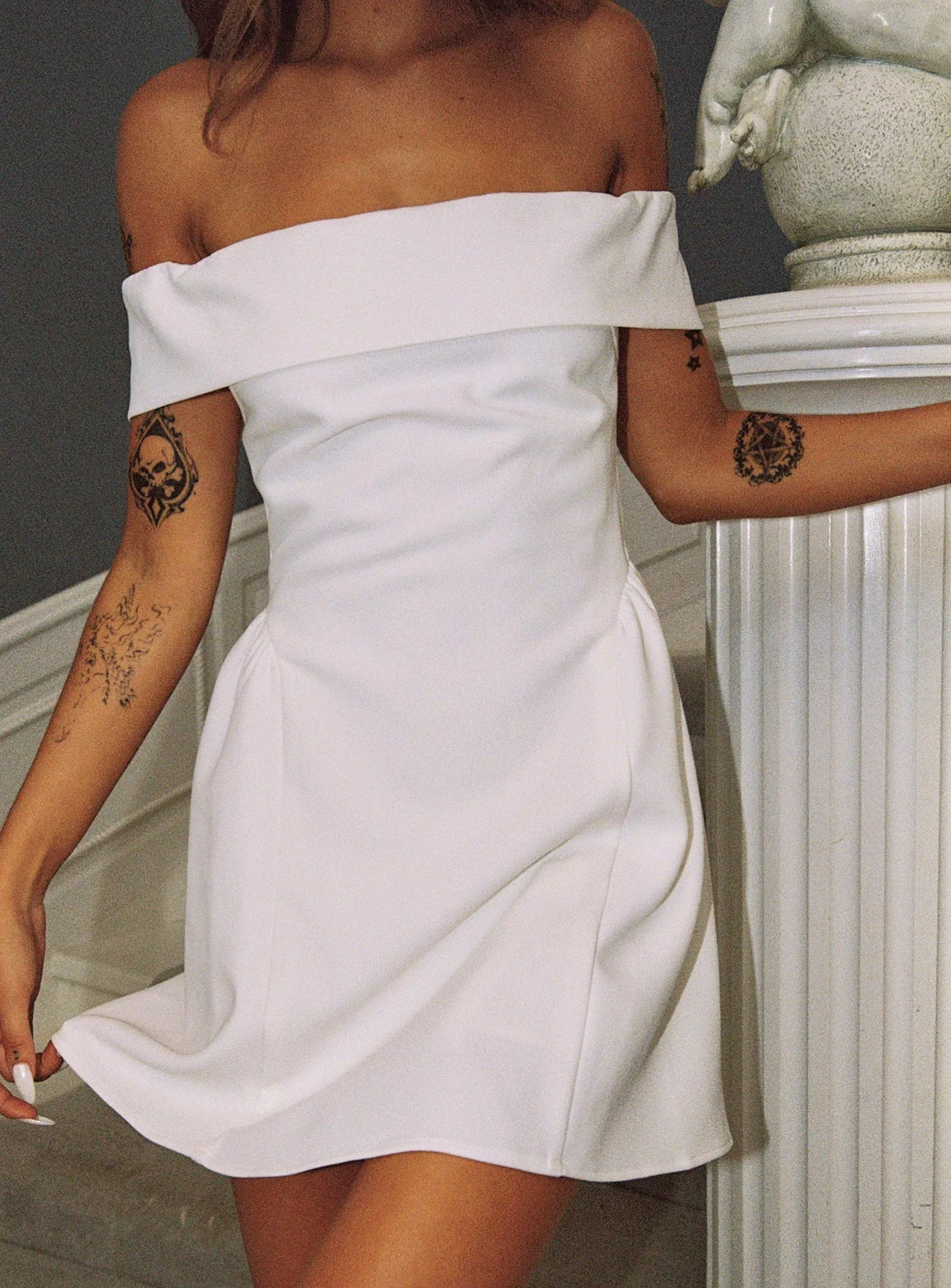 Main Character Strapless Mini Dress White