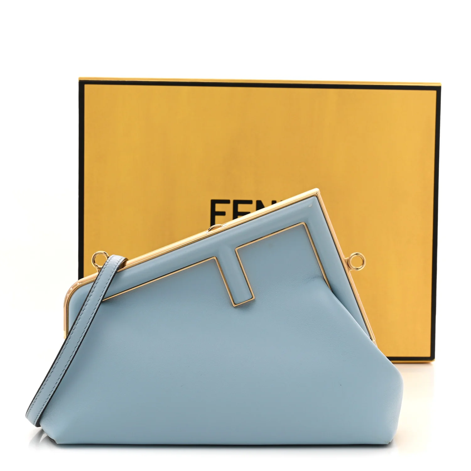 Shiny Nappa Small Fendi First Azzurro Baby - Top Club