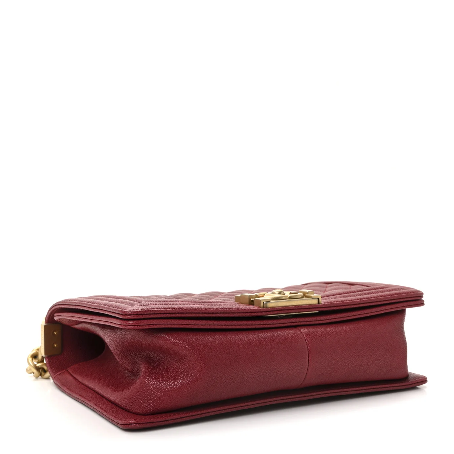 Caviar Quilted Medium Boy Flap Burgundy - Top Club
