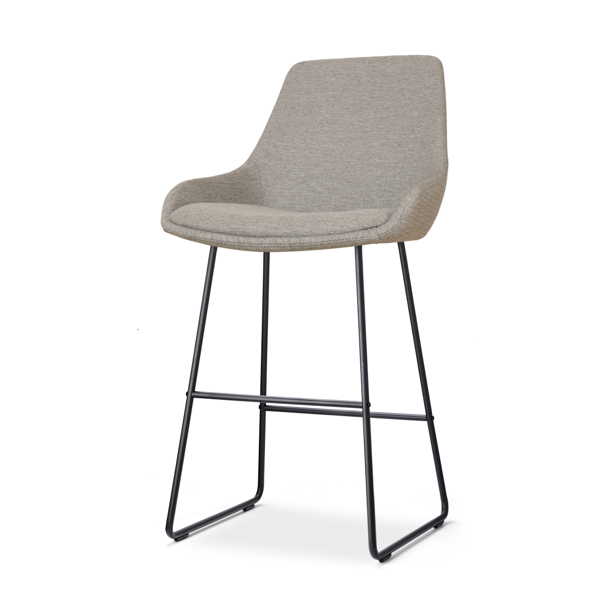 Barkruk Nino-Isa warm grijs - zwart onderstel - 65 cm