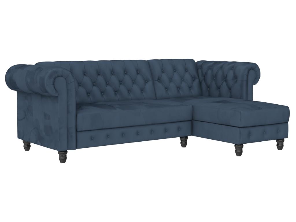 Sofá cama en forma de l azul