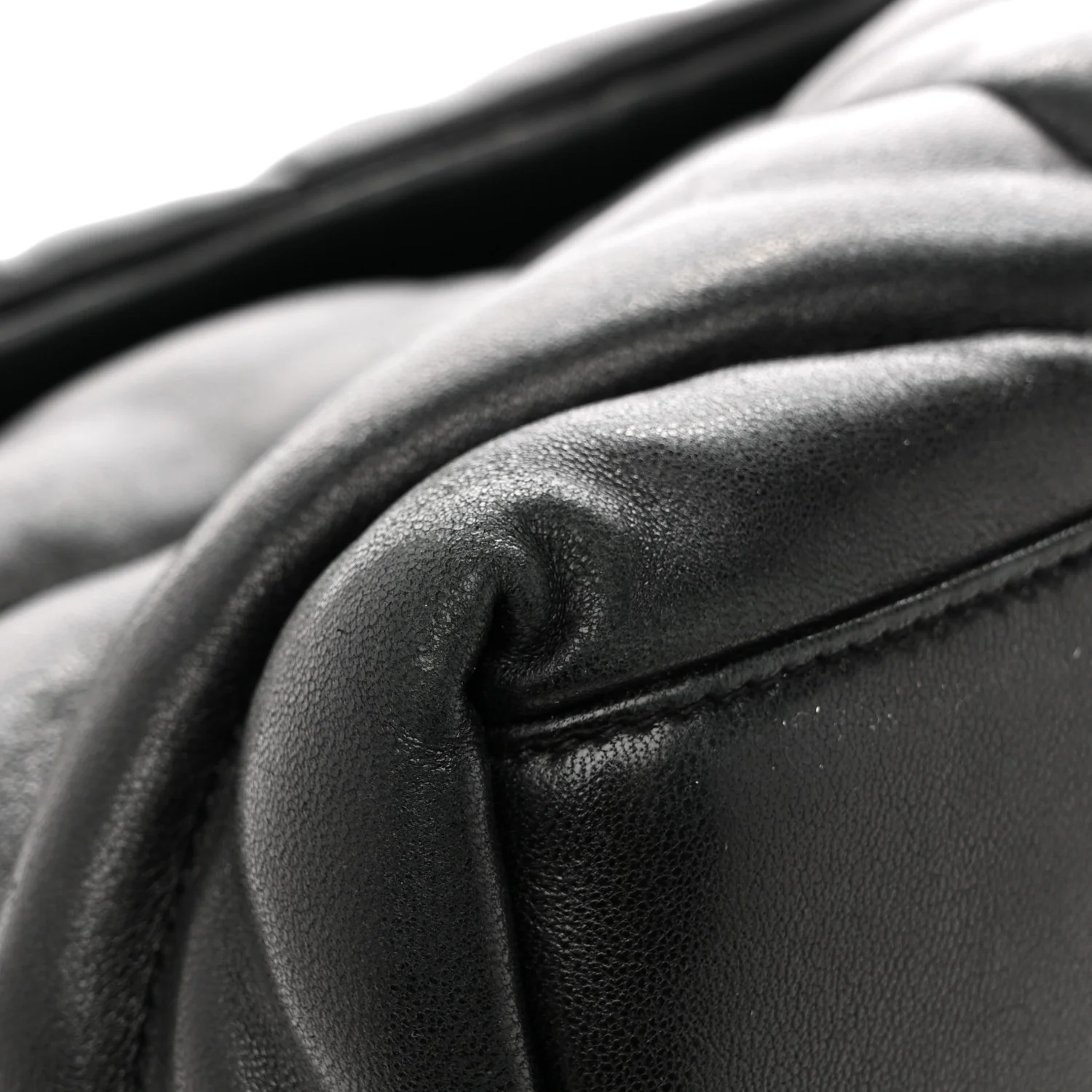 Lambskin Quilted Medium Loulou Puffer Monogram Chain Satchel Black - Top Club