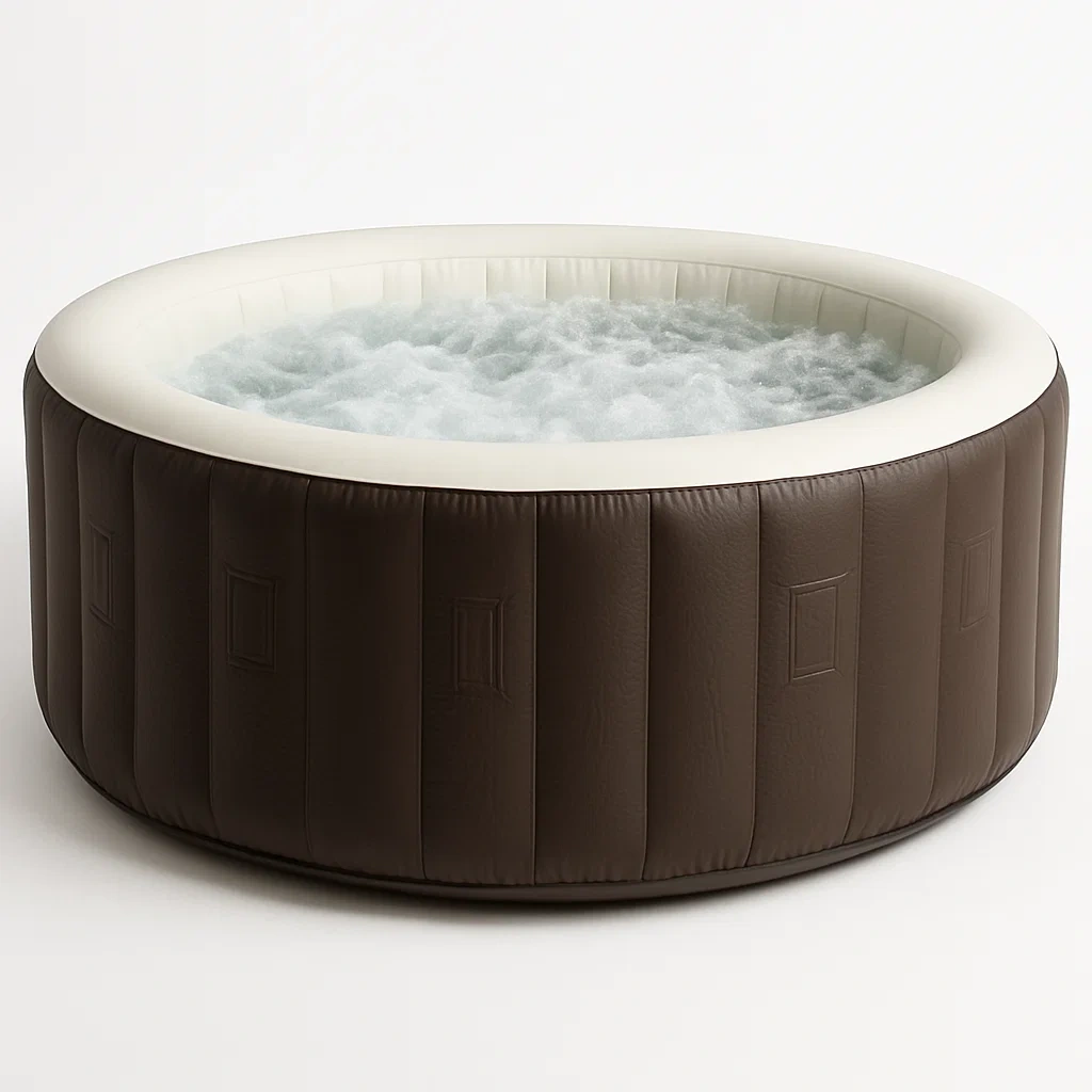 Inflatable whirlpool 196x196x71 cm, 4 seats, round, dark brown/white, eKyirnX322jZ