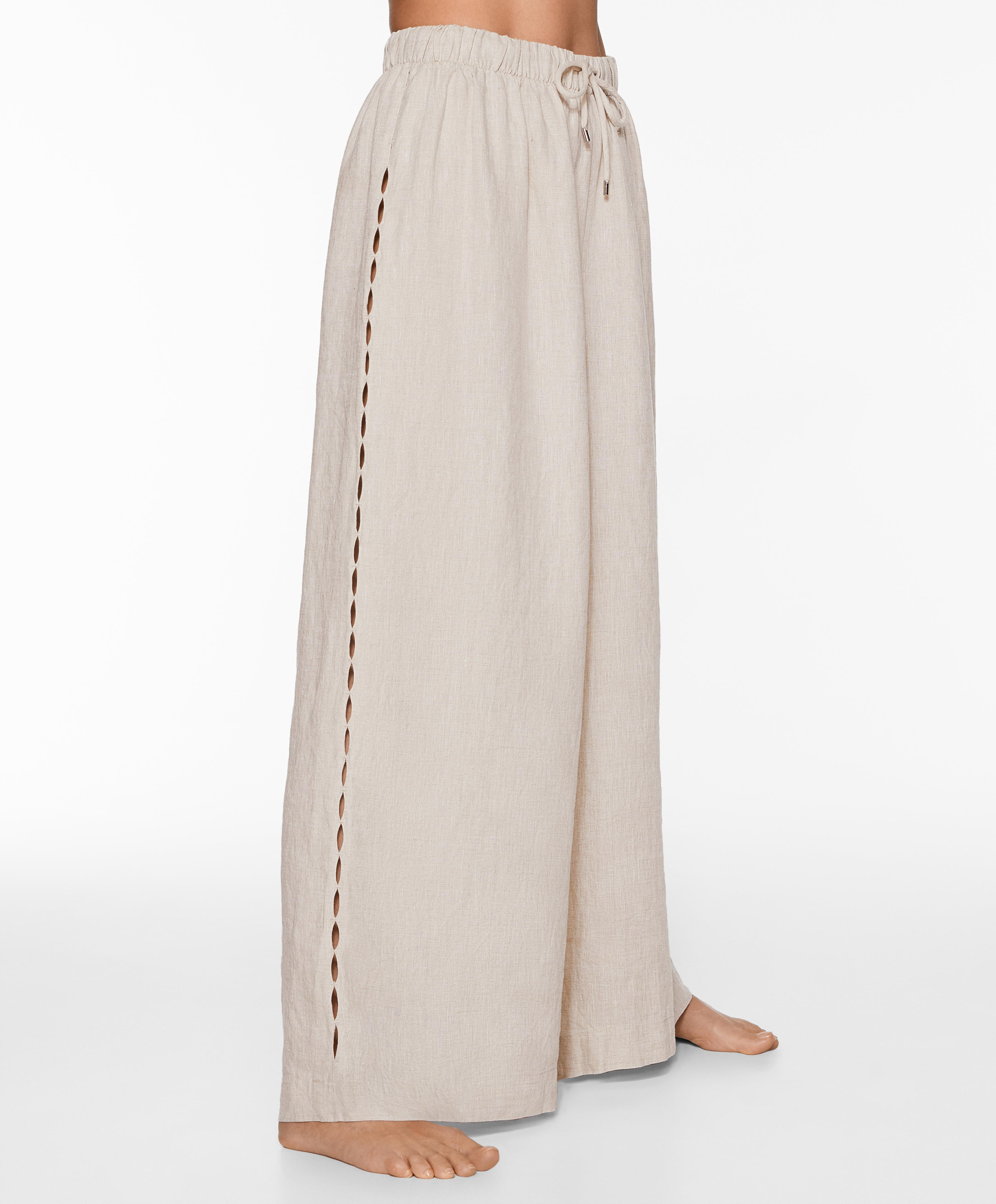 OYSHO Straight cut 100% linen trousers